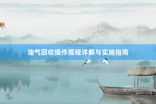 油气回收操作规程详解与实施指南